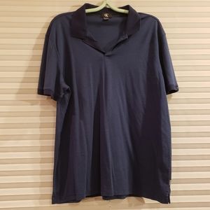 Men’s polo Calvin Klein  blue on blue  stripped size XXL 100% Cotton